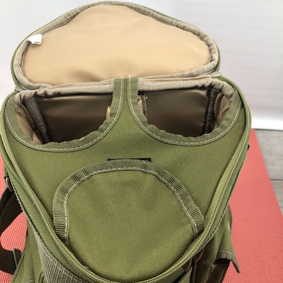 Picnic Time Meritage olive Green Two Bottle Wine Hiking Bag - Picture 3 of 10